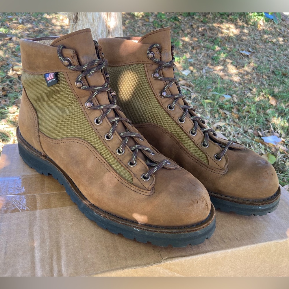Danner Light II Hiking Boots - Size 10.5 - Brown/Olive Vibram Soles - Vintage